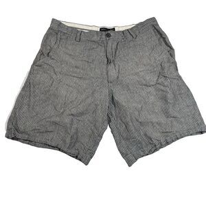 Banana Repbulic Linen Blend Flat Front Striped Casual Shorts Men's 36